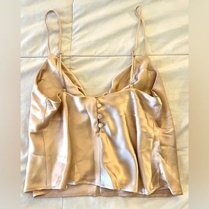 ZARA | Champagne Satin Effect Crop Top